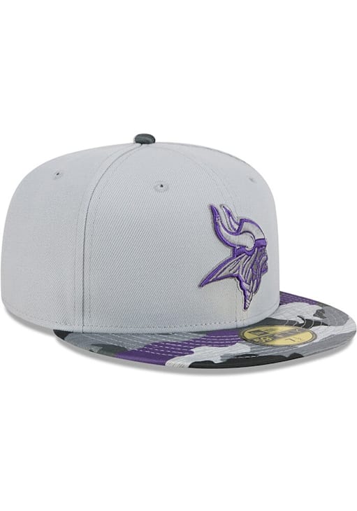 Minnesota Vikings Mens Active Training Camo Visor 59FIFTY GREY New