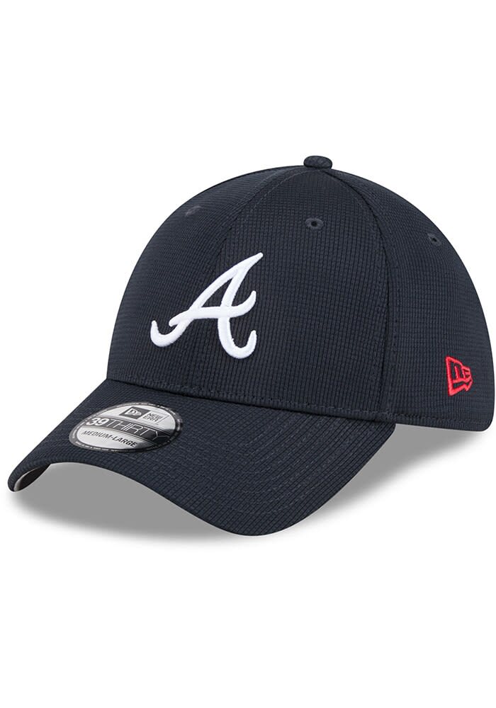 Atlanta Braves Mens Active 39THIRTY NAVY New Era Flex Hat - 59023611