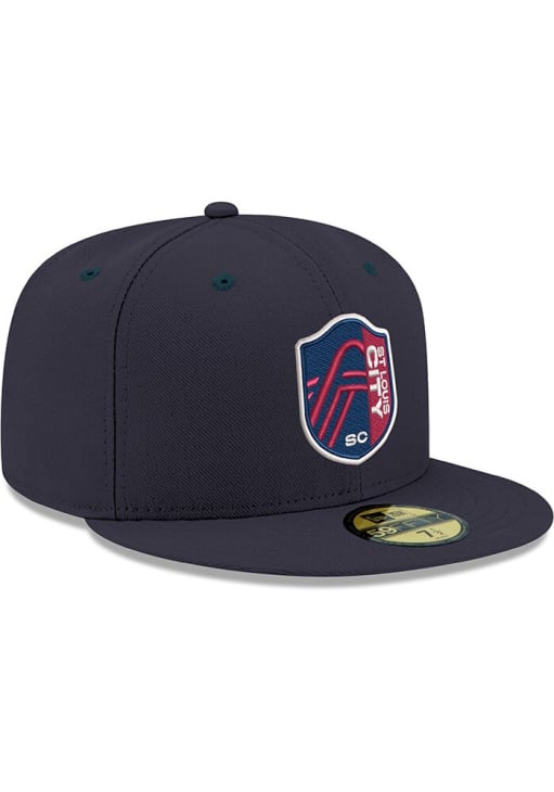 New Era St Louis City SC Mens Navy Blue Primary Crest Basic 59FIFTY Fitted Hat