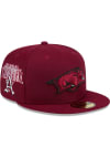 Main image for New Era Arkansas Razorbacks Mens Red Throwback Side Emb 59FIFTY Fitted Hat