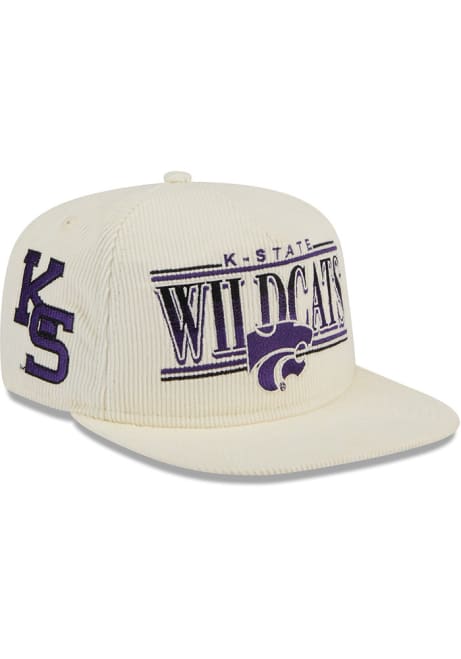 K-State Wildcats New Era Throwback Cord Golfer 9FIFTY Mens Snapback - White