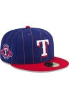 Main image for New Era Texas Rangers Mens Blue Throwback 2T Pinstripe 59FIFTY Fitted Hat