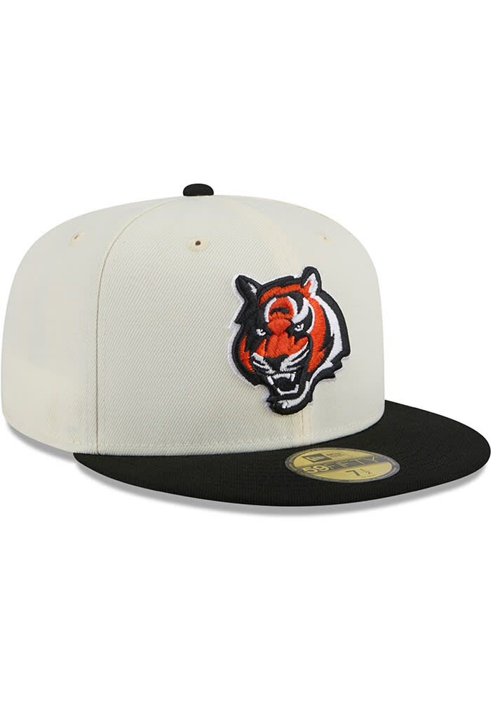 Cincinnati Bengals Mens Chrome 2T Evergreen 59FIFTY WHITE New Era