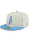 Main image for New Era Houston Oilers Mens White Chrome 2T Historic Evergreen 59FIFTY Fitted Hat