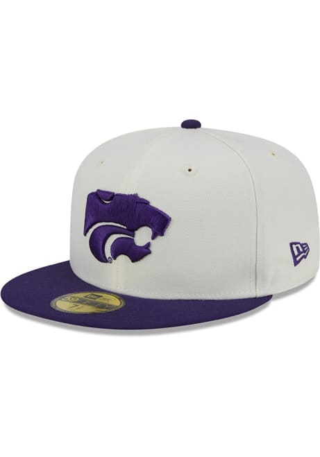 K-State Wildcats New Era Chrome 2T Evergreen 59FIFTY Fitted Hat - White