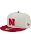 Main image for New Era Nebraska Cornhuskers Mens White Chrome 2T Evergreen 59FIFTY Fitted Hat