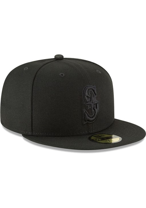 New Era Seattle Mariners Mens Black Basic 59FIFTY Fitted Hat