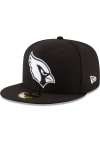 Main image for New Era Arizona Cardinals Mens Black Basic BW JR 59FIFTY Fitted Hat