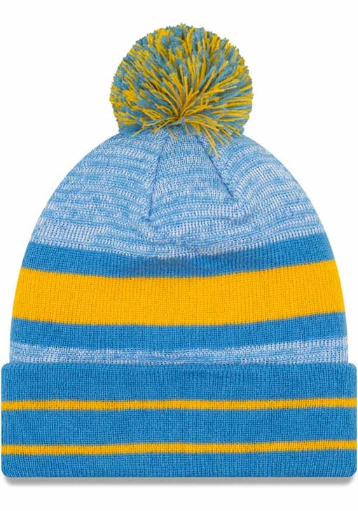 New Era Los Angeles Chargers Blue Cuff Pom Mens Knit Hat
