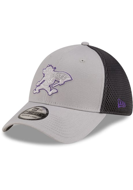 K-State Wildcats New Era Graphite and Grey Tonal Logo 39THIRTY Flex Hat - Graphite