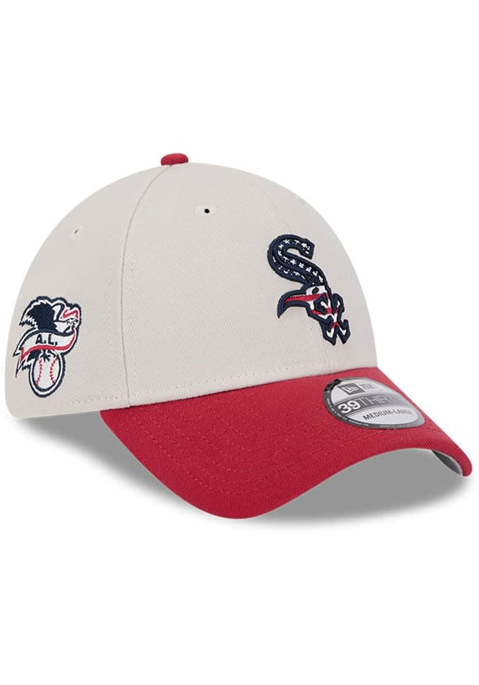 Chicago White Sox Mens 2024 4th of July 39THIRTY CREAM New Era Flex Hat