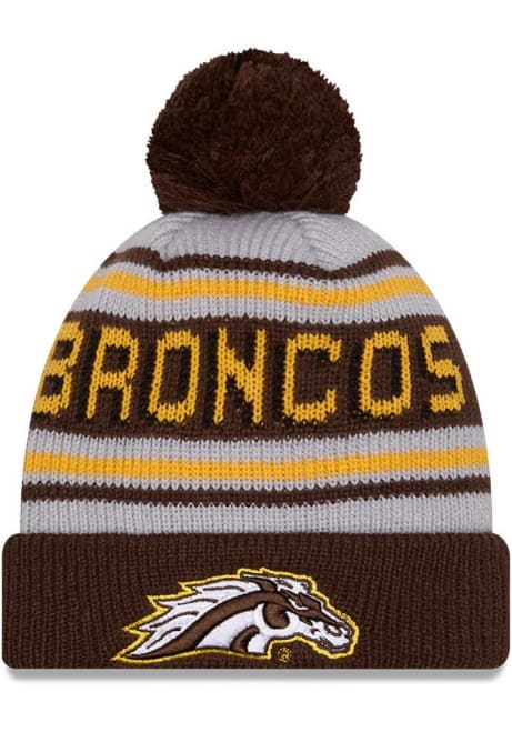 Western Michigan Broncos New Era Evergreen JR Cuff Pom Youth Knit Hat - Brown