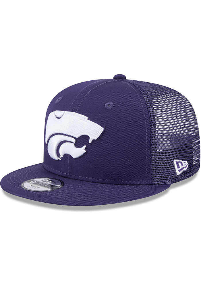 K State Wildcats New Era Evergreen Trucker JR 9FIFTY Youth Snapback Hat PURPLE