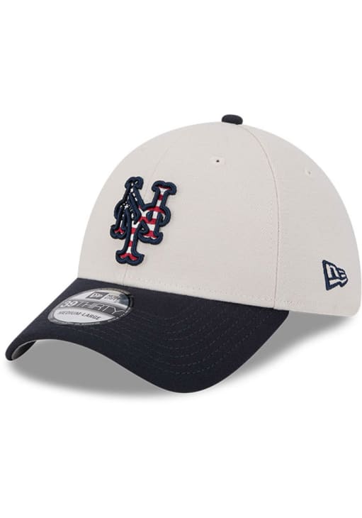 New Era New York Mets Mens White 2024 4th of July 39THIRTY Flex Hat