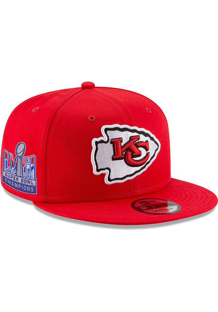 Kansas City Chiefs New Era Super Bowl LVIII Champions Side Patch 9FIFTY Snapback  Hat - Red