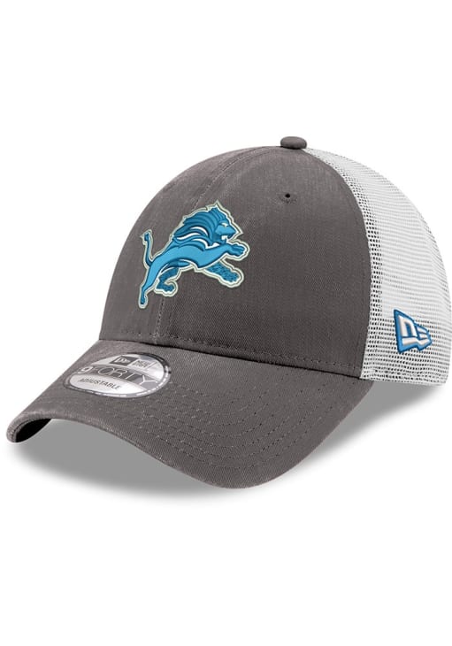 New Era Detroit Lions 2T Trucker 9FORTY Adjustable Hat - GREY