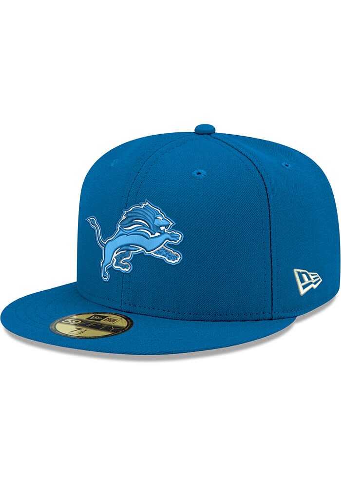 Detroit Lions Mens Basic 59FIFTY Iconic BLUE New Era Fitted Hat