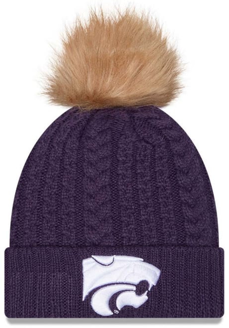 K-State Wildcats New Era Luxe Cuff Pom Womens Knit Hat - Purple