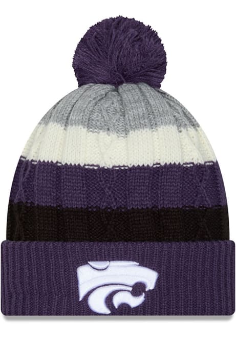 K-State Wildcats New Era Cabled Cuff Pom Womens Knit Hat - Purple