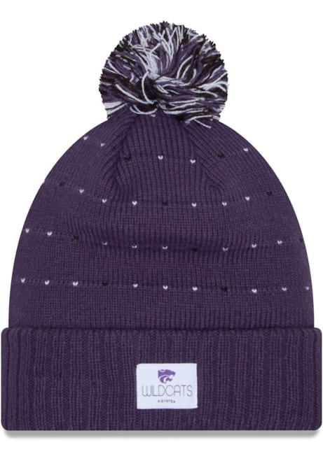 K-State Wildcats New Era Labeled Cuff Pom Womens Knit Hat - Purple