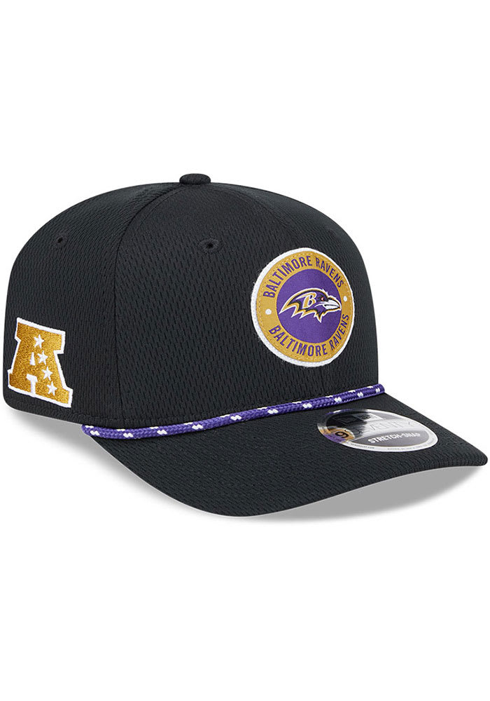New Era Baltimore Ravens 2024 Sideline Rope 9SEVENTY Adjustable Hat BLACK