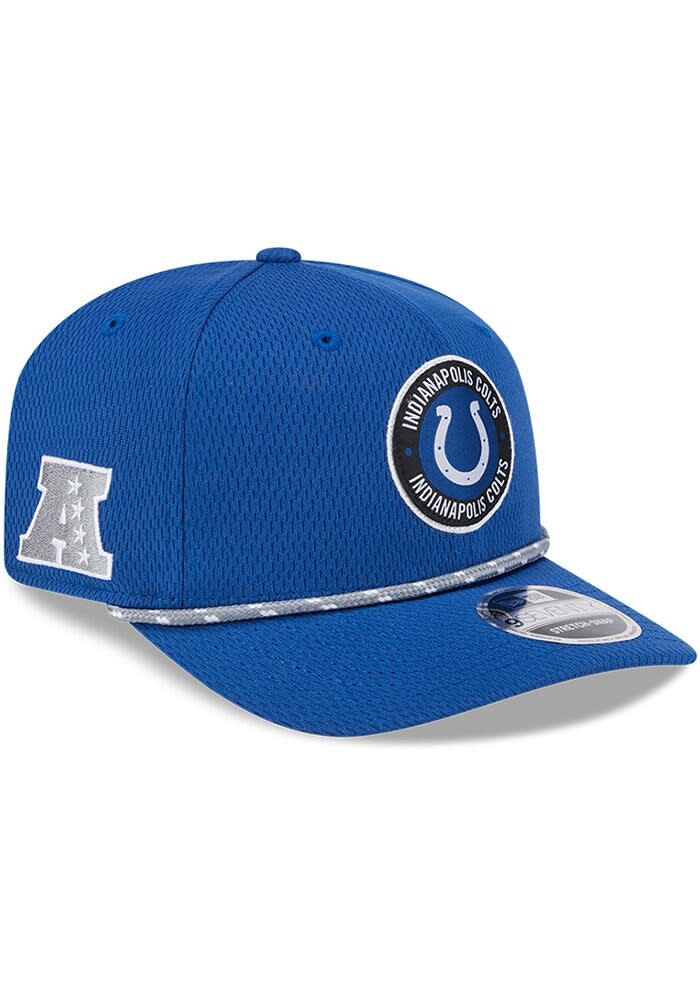 New Era Indianapolis Colts 2024 Sideline Rope 9SEVENTY Adjustable Hat BLUE