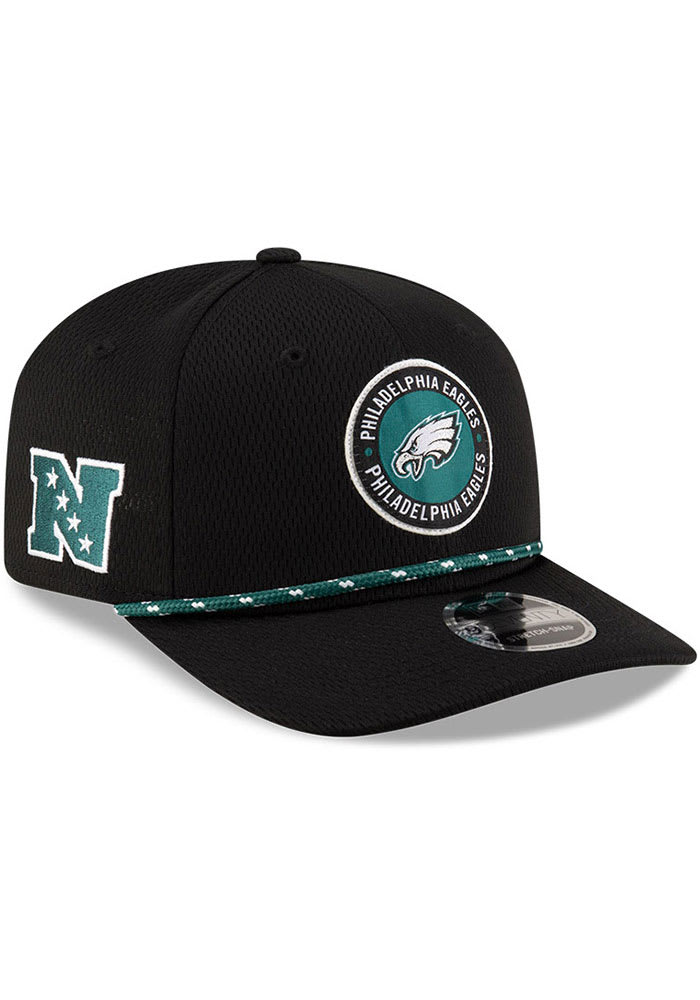 New Era Philadelphia Eagles 2024 Sideline Rope 9SEVENTY Adjustable Hat BLACK