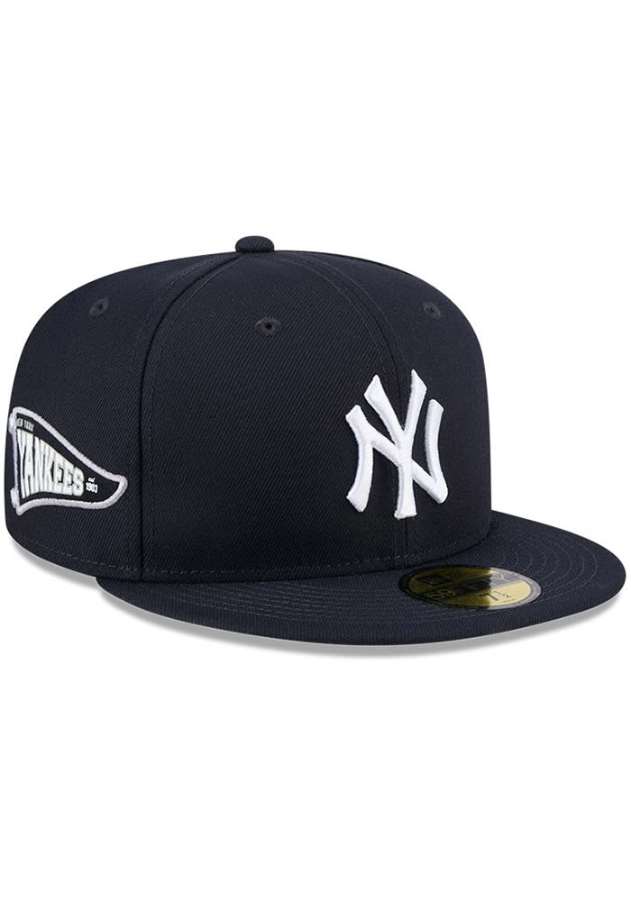 New York Yankees Mens Pennant 59FIFTY NAVY New Era Fitted