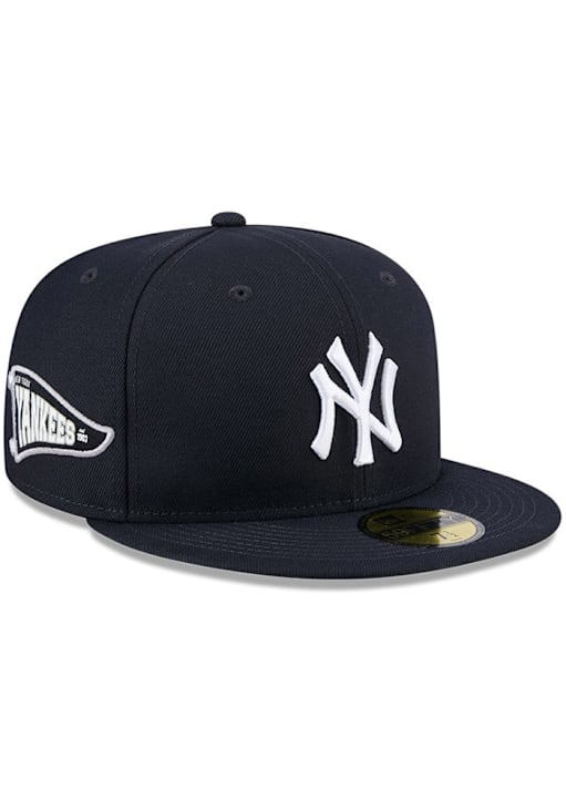 New York Yankees Mens Pennant 59FIFTY NAVY New Era Fitted Hat