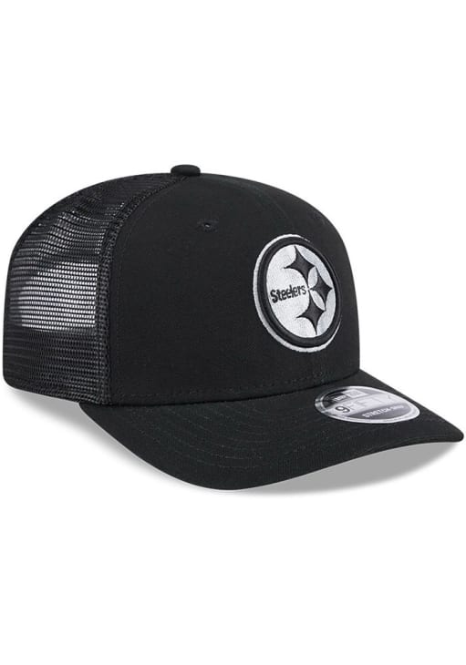 New Era Pittsburgh Steelers Canvas Trucker LP 9FIFTY Adjustable Hat - Black
