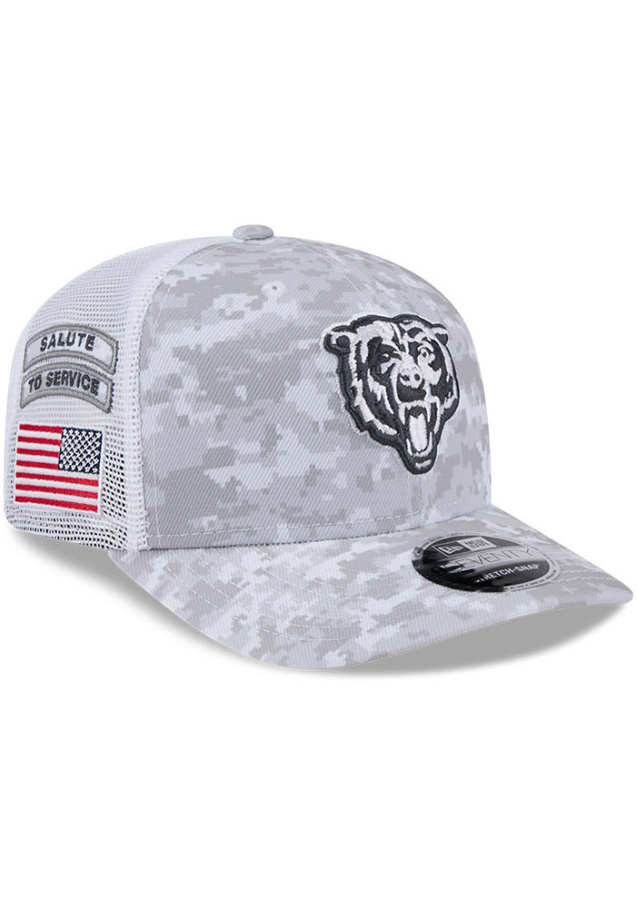 New Era Chicago Bears 2024 Salute to Service 9SEVENTY Adjustable Hat White