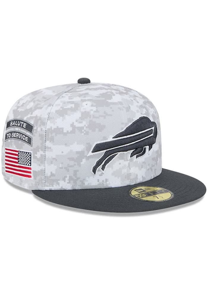 New Era Buffalo Bills Mens Grey 2024 Salute to Service 59FIFTY Fitted Hat