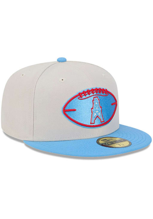 New Era Houston Oilers Mens Grey 2024 Sideline Historic 59FIFTY Fitted Hat