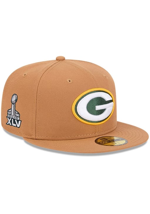 Green Bay Packers Mens Color Pack OTC Logo 59FIFTY TAN New Era