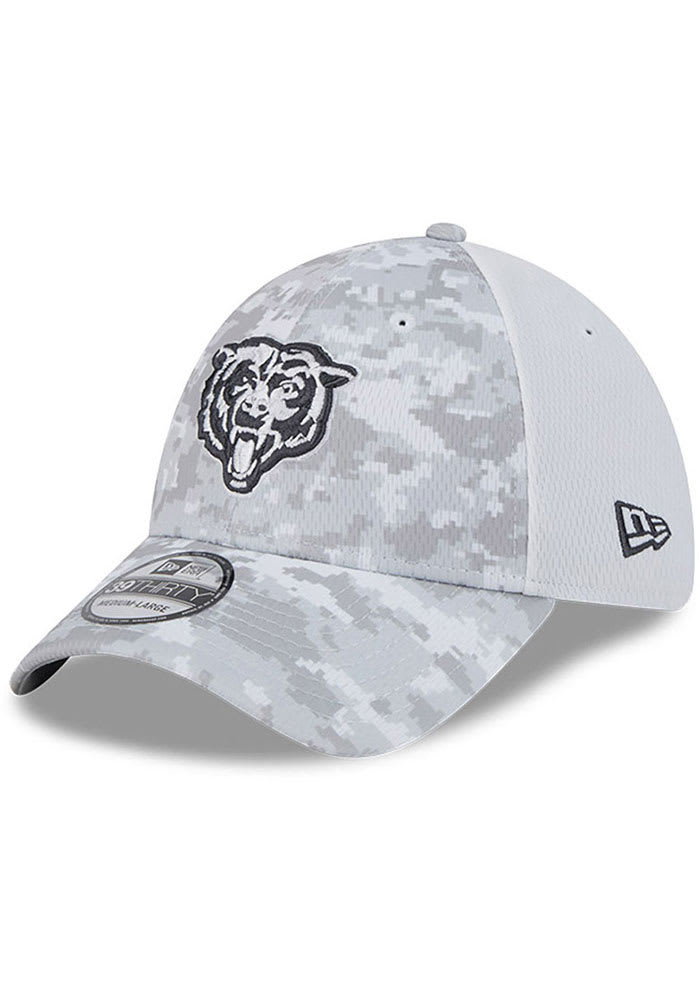 Chicago Bears Mens 2024 Salute to Service 39THIRTY White New Era Flex Hat