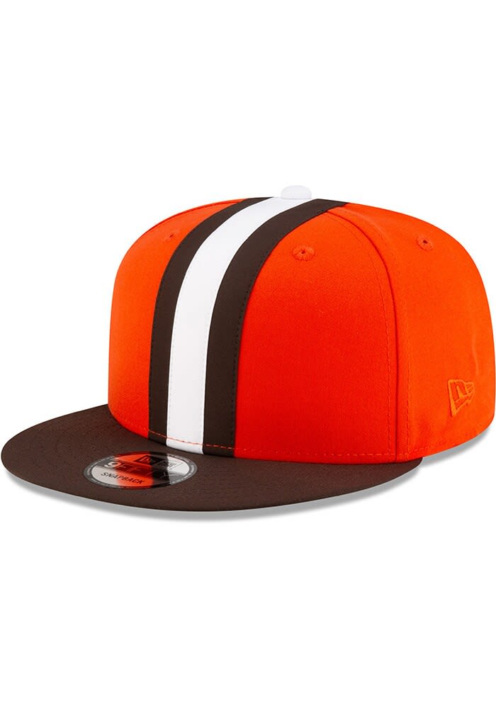 Cleveland Browns New Era Helmet 9FIFTY Snapback Hat ORANGE