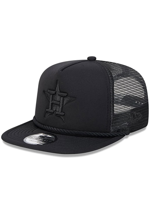Houston Astros New Era BLACK Tone Rope Golfer Trucker Snapback Hat