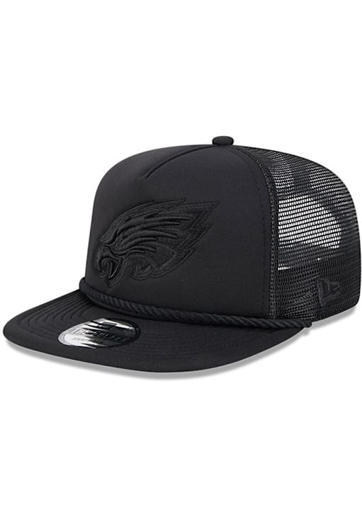 New Era Philadelphia Eagles Black Tone Rope Golfer Trucker Mens Snapback Hat