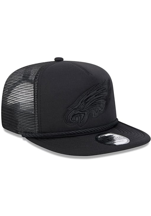 New Era Philadelphia Eagles Black Tone Rope Golfer Trucker Mens Snapback Hat