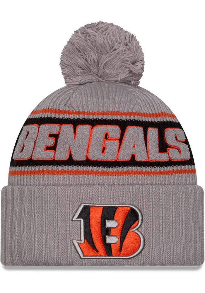 Cincinnati Bengals New Era GREY 2024 Sideline GRA Sport Cuff Knit Hat