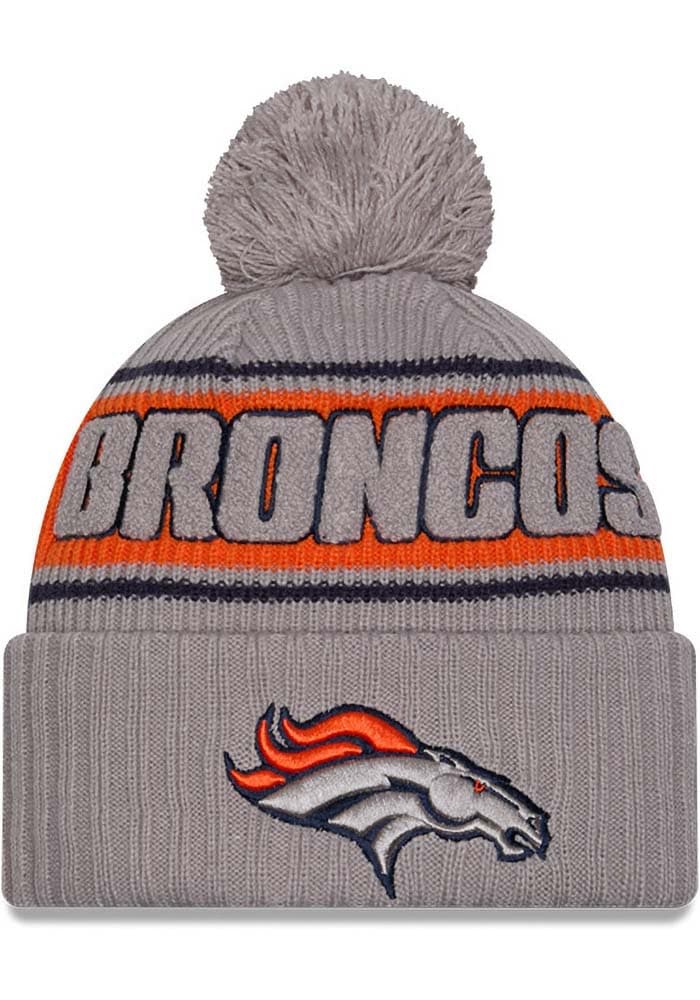 Denver Broncos New Era GREY 2024 Sideline GRA Sport Cuff Knit Hat