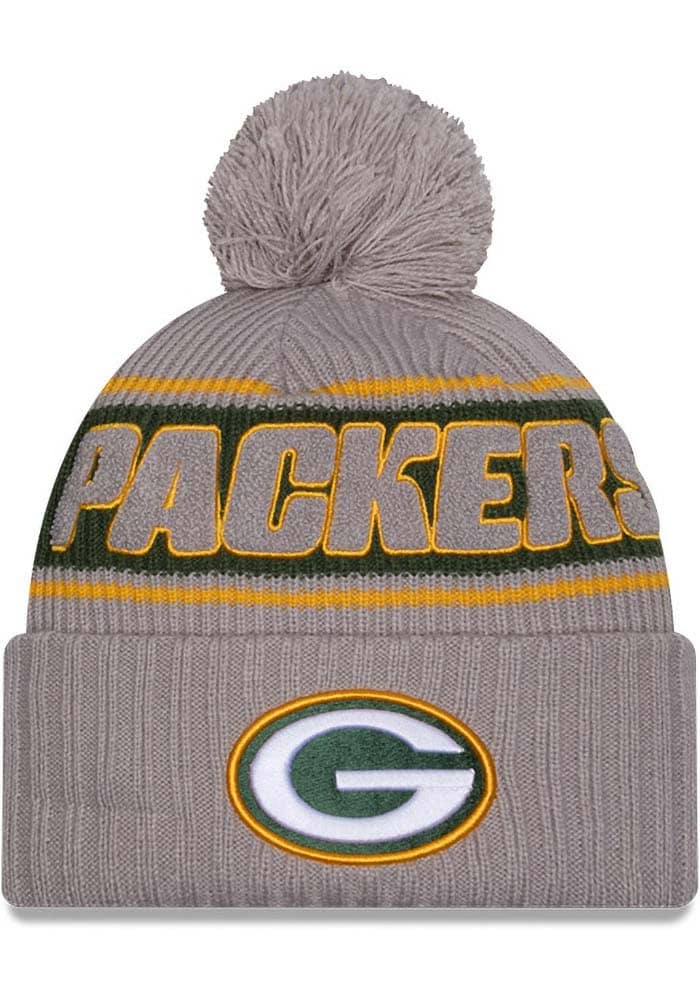 Green Bay Packers New Era GREY 2024 Sideline GRA Sport Cuff Knit Hat