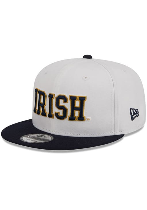 New Era Notre Dame Fighting Irish White 2T 9FIFTY Mens Snapback Hat