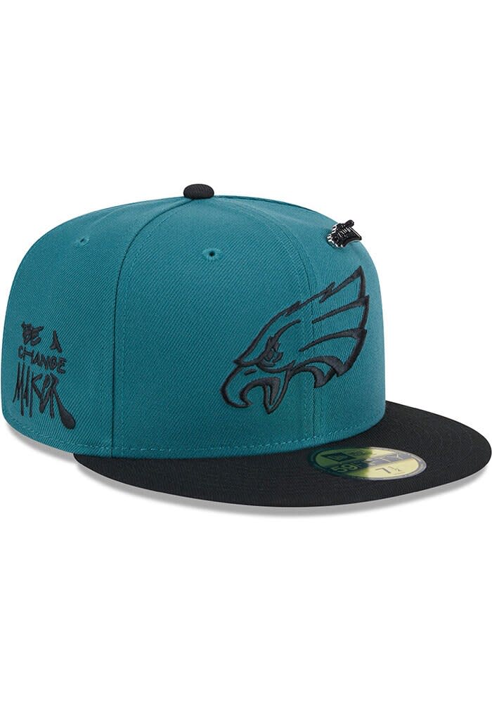 Philadelphia Eagles Mens 2024 Inspire Change 59FIFTY MIDNIGHTGREEN New Era Fitted Hat 59031385
