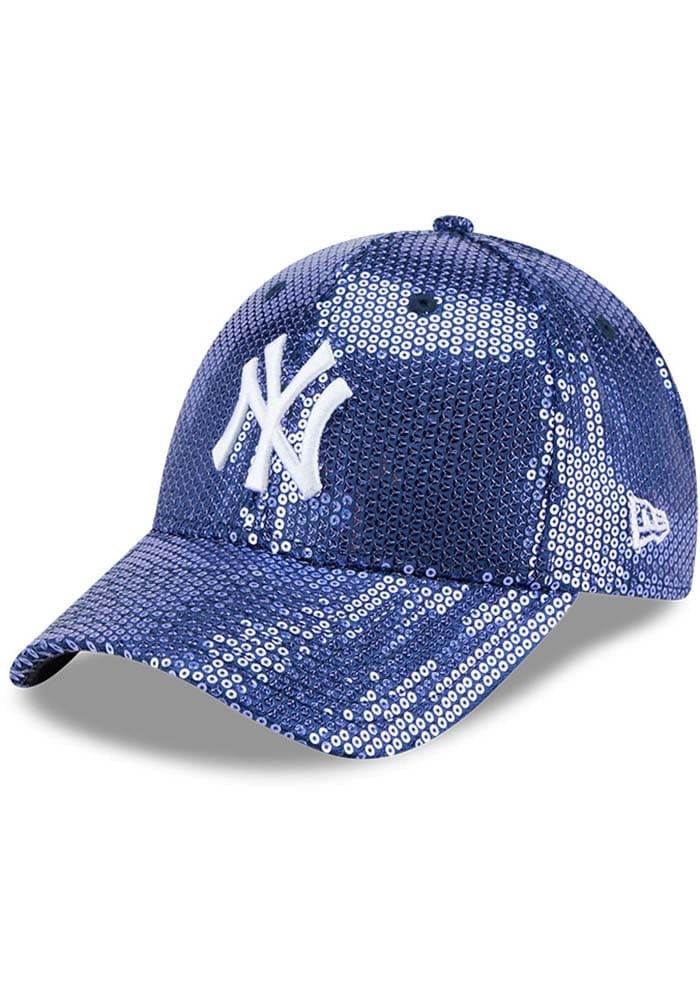 New York Yankees New Era Womens NAVY Sequin 9FORTY Adjustable Hat