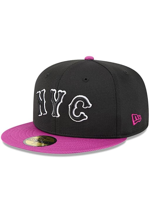 New Era New York Mets Mens Black 2025 City Connect Batting Practice 59FIFTY Fitted Hat