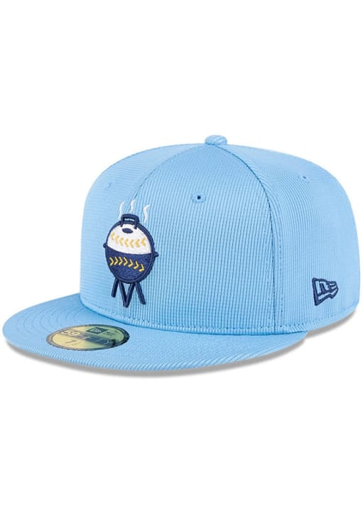 New Era Milwaukee Brewers Mens Light Blue 2025 City Connect Batting Practice 59FIFTY Fitted Hat