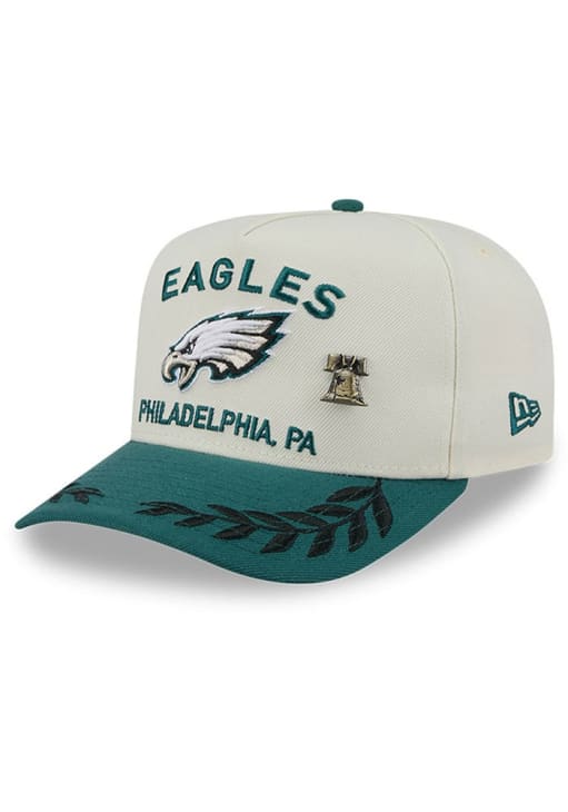 New Era Philadelphia Eagles Mens Ivory 2025 NFL Draft 59FIFTY A Frame Fitted Hat