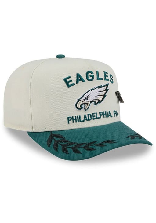 New Era Philadelphia Eagles Mens Ivory 2025 NFL Draft 59FIFTY A Frame Fitted Hat