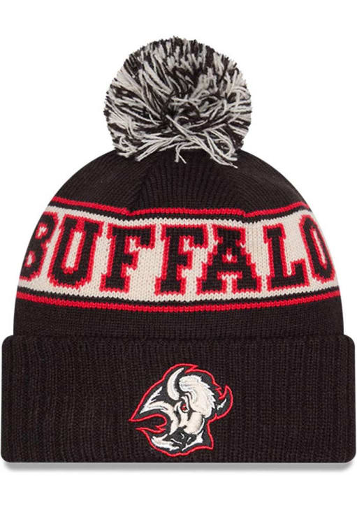 New Era Buffalo Sabres Black Retro Pom Knit Mens Knit Hat